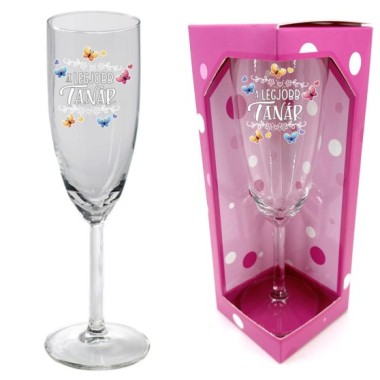 legjobb tanár pezsgős pohár