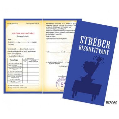 stréber bizonyítvány