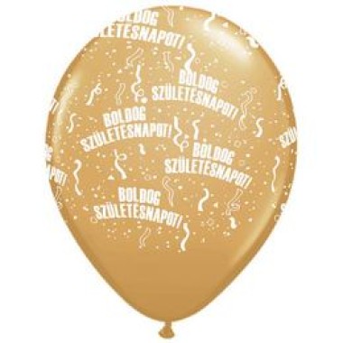 11 inch-es Boldog Születésnapot Metallic Gold - Arany Lufi 