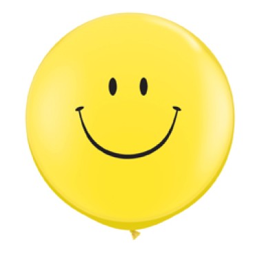 3 feet-es Smile Face Yellow (Standard) Kerek Latex Lufi 