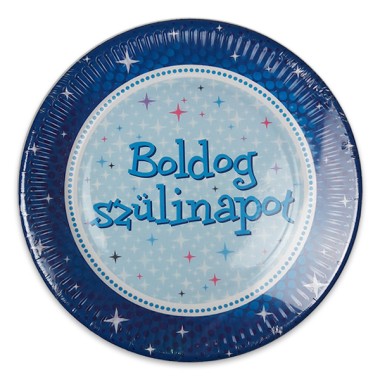 Boldog születésnapot tányér kék