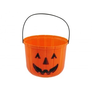 Halloween tök cukorkatartó vödör 19x15cm