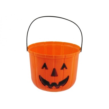 Halloween tök cukorkatartó vödör 19x15cm