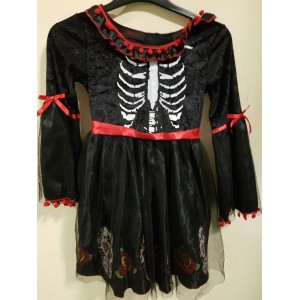 Halloween-re fekete-piros kislány ruha