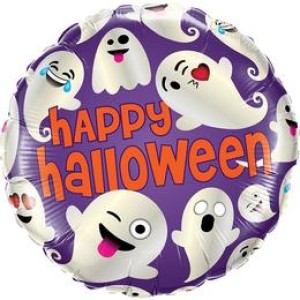 18 inch-es Happy Halloween Ghost Emoticon Icon Fólia Lufi