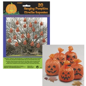 Halloween-re Tökfejes Zacskók Függő Dekoráció - 20 db-os