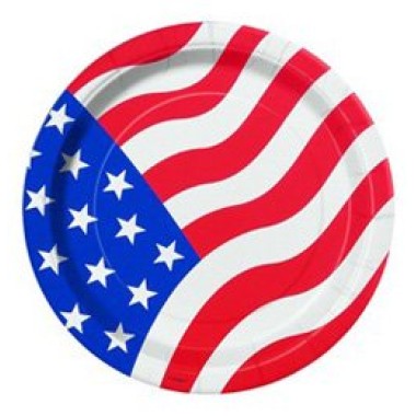 Amerikai zászlós parti tányér