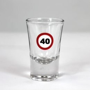 Feles üvegpohár sebességkorlátozós 40-es számmal